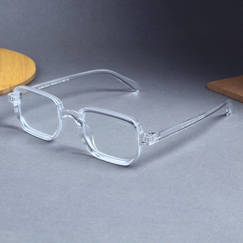 Retro Rectangular Sunglasses Premium Glass Lens Flat Metal Sun Glasses Men  Women